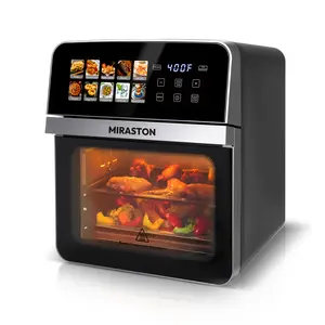 MIRASTON Air Fryer Toaster Oven Combo, 10QT Large Family Size, Dual-Layer Removable Trays, 8 Cooking Presets with View Window, Stainless Steel Interior, Nontoxic, Easy to Clean, Gift of the Season, 1700W
