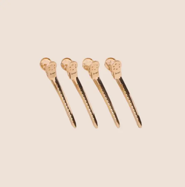 L'ANGE HAIR - Slim Metal Sectioning Clips, 4-Pack, Strong No-Slip Grip for Crease-Free Styling and Precision Parting, Claw Set
