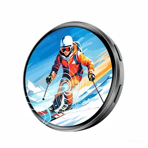 Digital Badge Pin, 1.7'' HD Touchscreen Smart Electronic Display Badge for Photos, GIFs & Videos, Bluetooth App Control Digital Pin for Backpacks