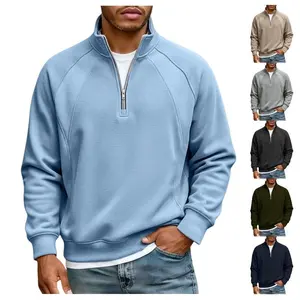 Men’s Classic Quarter-Zip Sweatshirt Soft Cotton-Blend Fleece Midweight Everyday Warmth Easy Layering Relaxed Fit Clean-Finished Cuffs Hem