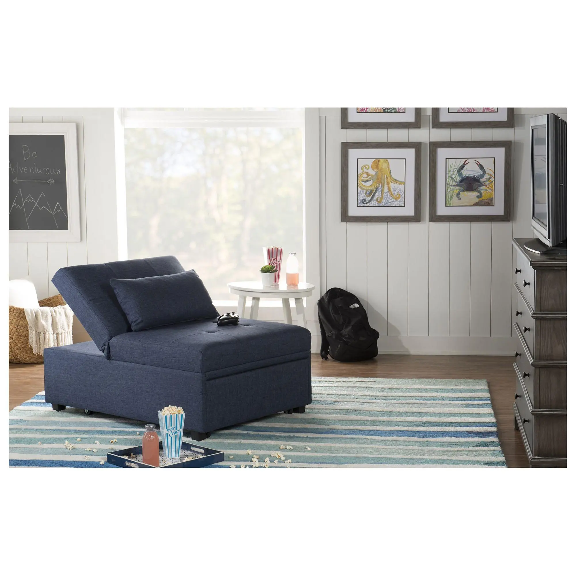 Linon Home Decor Clive  Upholstered ConvertibleSofa Bed