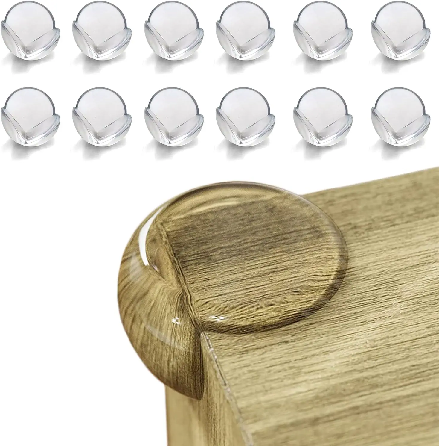 Table Corner Protectors For Bump Safety 12 & 24 Pack Clear Acrylic Adhesive Shock Absorbent for Babies Toddlers Nursery High Chair Infant Newborn Gifts