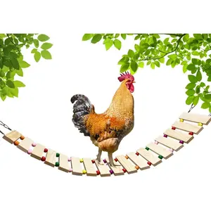 Chicken Coop Toy - Natural Wood Chicken Ladder, Swing, Perch for Hens, Poultry, Rooster, Chicks