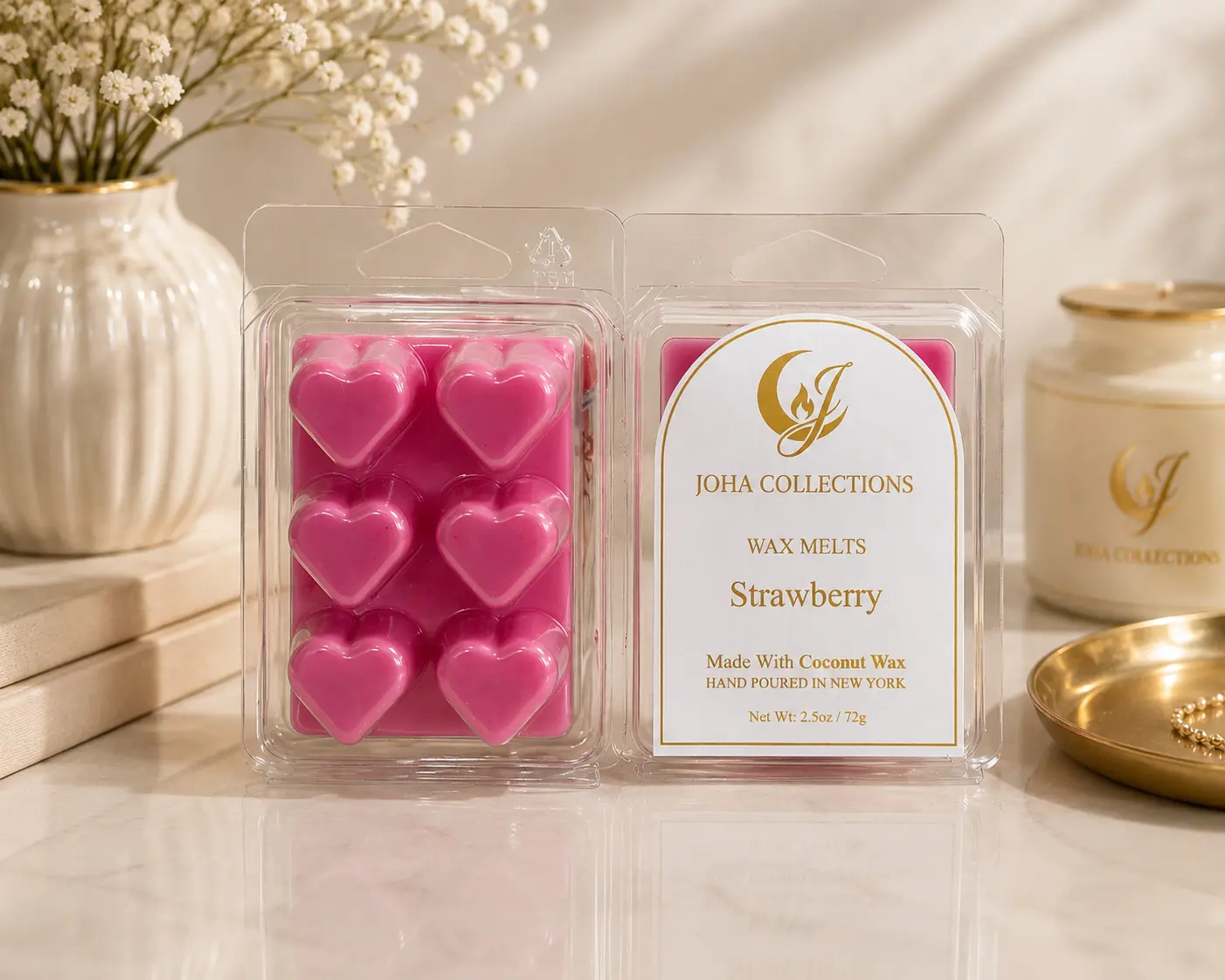 JOHA COLLECTIONS Strawberry Wax melts-coconut wax -2.5oz(72g)