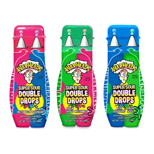 WARHEADS Super Sour Double Drops - Liquid Sour Candy - Blue Raspberry, Green Apple and Watermelon Assorted Flavors - 1.01 oz. Bottles - 3 Pack Snack Sweet
