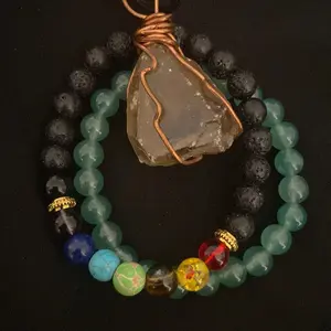 Smokey Quartz & Green Aventurine Bracelet