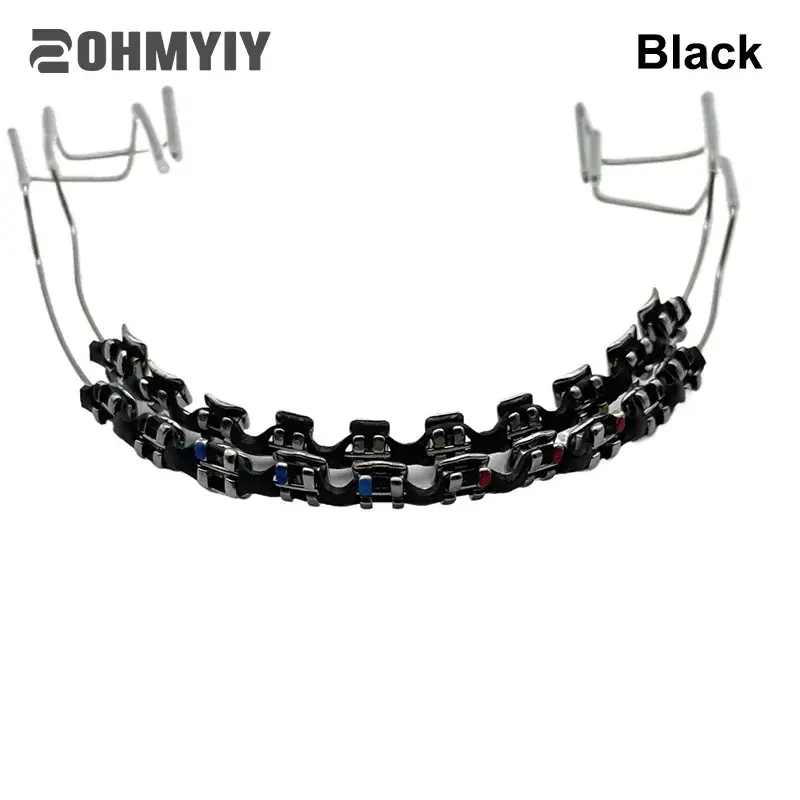 1Pair Dental Metal Braces Archwire Without Hooks Metal Bracket And Orthodontic Ligature Ties Colorful Temporary Tooth Decoration