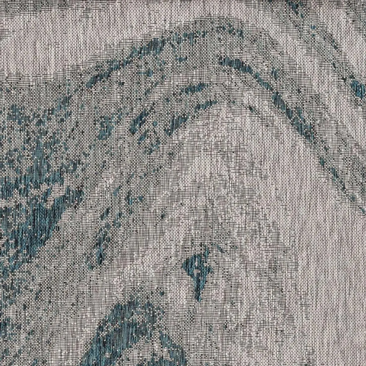 HomeRoots 375241 Fade Resistant Area Rug, 94x94 in. Grey or Teal Polypropylene Rug, Fade Resistant Area Rugs