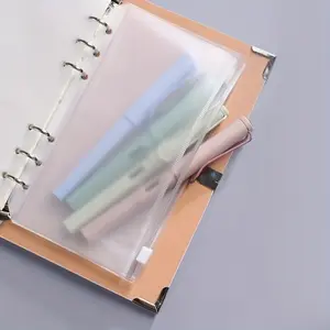 A5/a7 Notebook Folder, 6-Hole Loose-Leaf Design, Zippered Document Organizer, PVC Storage Bag, Ideal for Notebooks & Papers, Zip Binder, Office Accessories