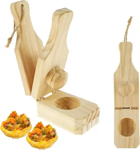 Wooden Tostones Press, 1 Count 2 in 1 Crispy Plantain Press Mold,  Kitchen Utensils & Gadgets for Home Dining Room Picnic