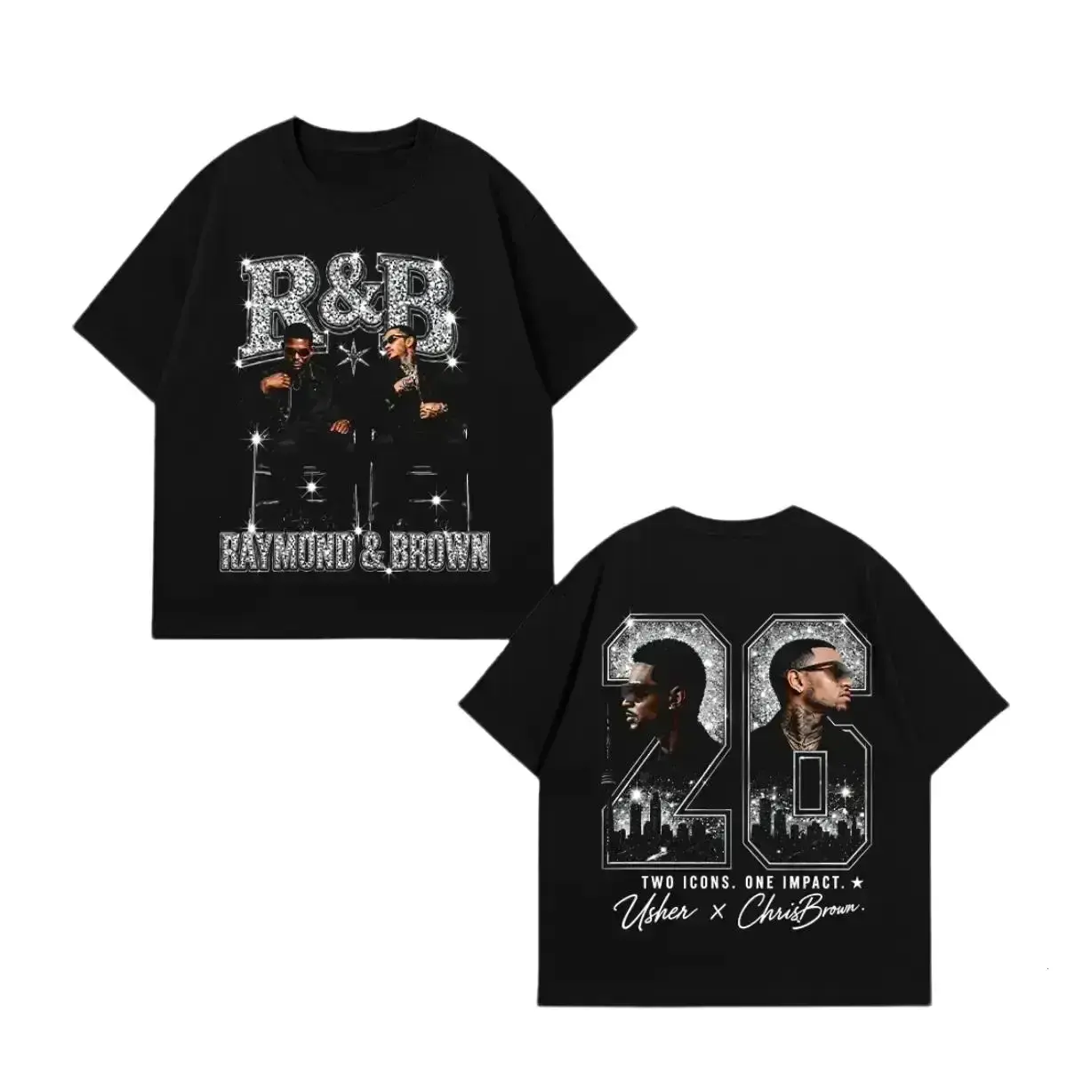 [FREE SHIP] Ch.Brown Usher Raymond The R&B Tour 2026 Unisex Tee