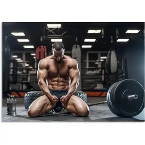 No Framed, Dumbbell Weightlifting Exercise Posters