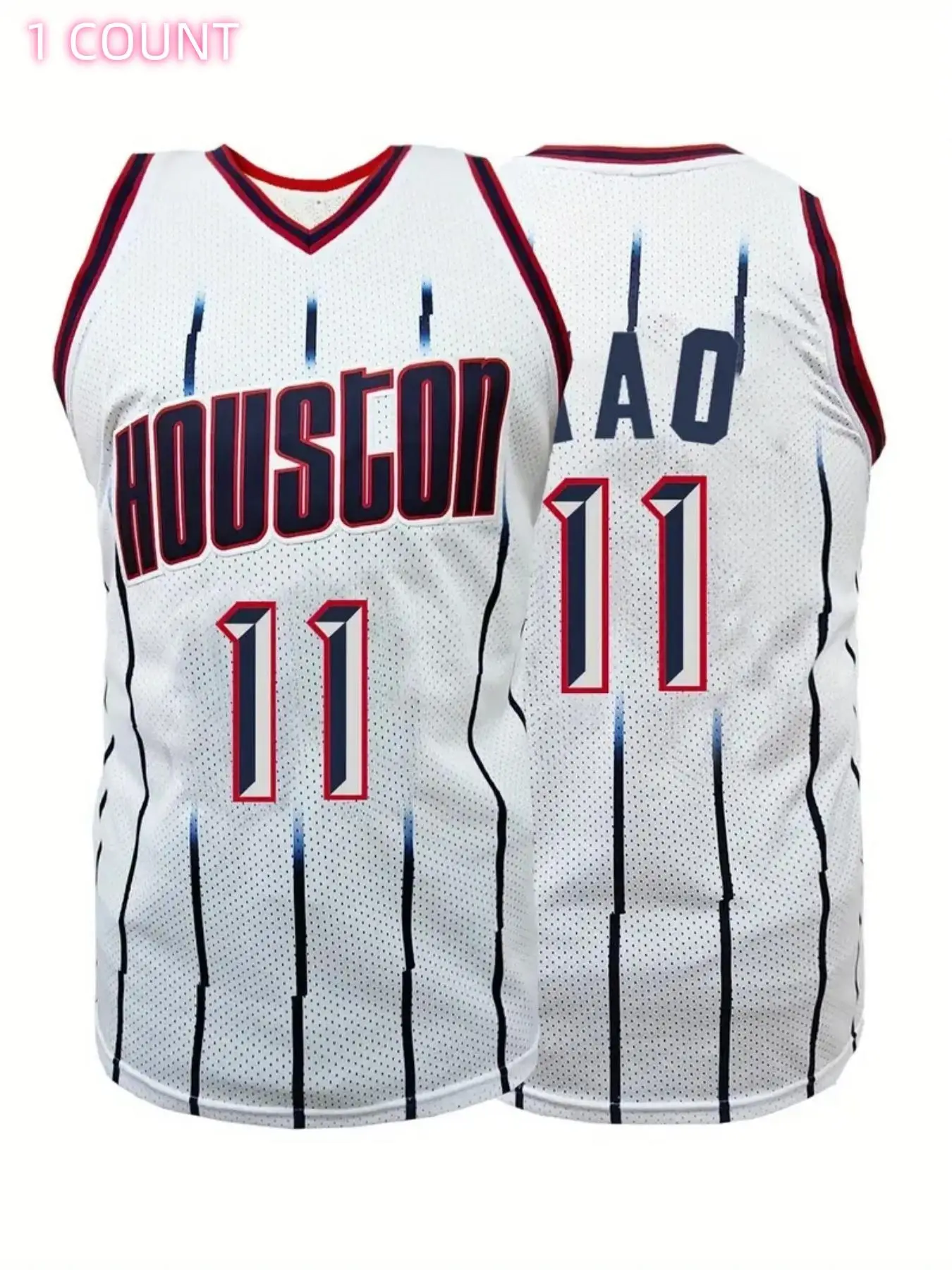 Men's Letter & Number Embroidery Basketball Jersey, Loose V Neck Sleeveless for Training & Competition, Breathable Comfortable, Workout Sportswear, Gym Workout Tops, Workout Clothes