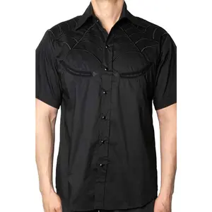 Spiderweb Black Western Shirt