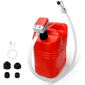 orimetre Automatic Fuel Transfer Pump with Auto-Stop, 51'' Extra Long Hose, 3.2 Gallon per Min, Battery or USB Powered, 4 Can Adapters, Fast and Safe Portable Gas Can Pump for Oil, Diesel,Gasoline.