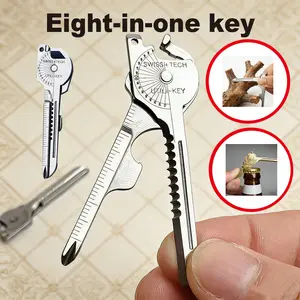 8 In 1 Screwdriver Keychain (2 Counts), Multifunctional Rustproof Portable Carabiner Bottle Opener Keychain For Outdoor Camping Hiking, Camping Gadgets 2024, Camping Essentials, Christmas Gift