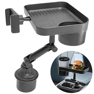 Car Storage Rack Tray Holder, Cup Holder Console, Beverage Stand for Rear Bar, TV Dining Table, Passenger Seat Accessory