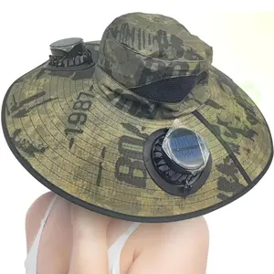 Wide Brim Sun Hat - Outdoor Bucket Fishing Cap | UV Blocking Sunhat Hat Built in Fan and 3 Wind Speeds, USB Charging Breathable Packable Broad Brimmed Shade for Trekking Farming Beach