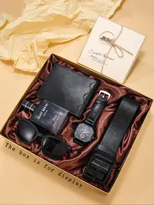 Men's Quartz Casual Wristwatch Set, Analog Display, Zinc Alloy Case, Stylish Design, Perfect Gift for Birthdays & Holidays, All Seasons Wear