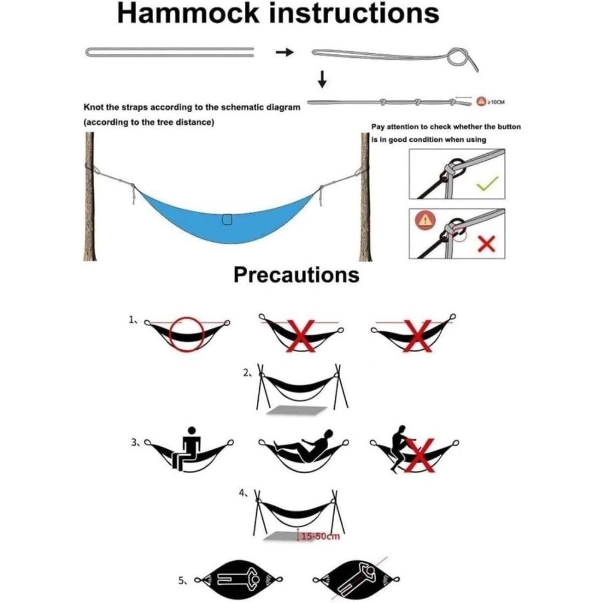Large Camping Hammock, Two-color Design, Spacious Double Hammock with Storage Bag, Strong Load-bearing Capacity, Portable and Easy To Use, Suitable for Camping, Beach, Hiking and Other Outdoor Leisure Activities