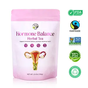 Vital-Tea Hormone Balance Tea with 8 Organic Herbal Ingredients - Support Women's Overall Reproductive Health (PCOS, PMS, Menstrual Cycle) Ginseng Beverage for Women