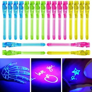F-MKP02  30 Pieces Invisible Ink Pen with UV Light Spy Pen Magic Marker Party Favors for kids 8 12 years Birthday Gifts Classroom Prizes Goodie Bags Stuffers for Kids