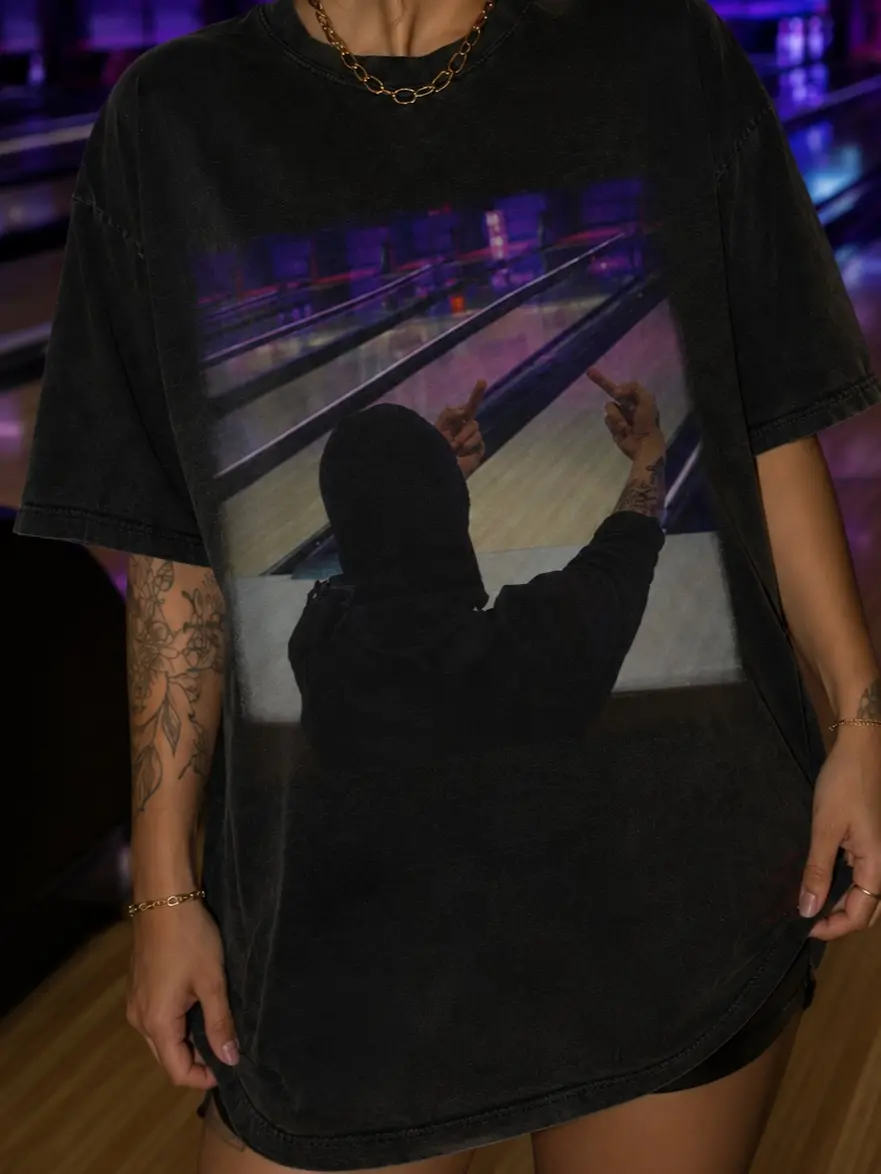 Comfort Colors Middle Finger Bowling Shirt, Vintage Streetwear Shirt