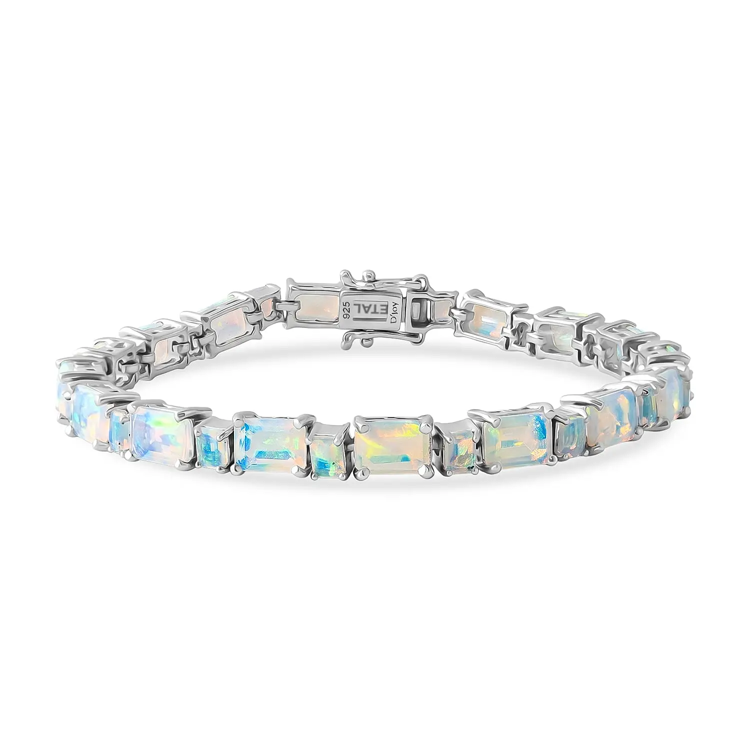 TLV D'Joy Premium Ethiopian Welo Opal Bracelet in Rhodium Over Sterling Silver (6.50 In) 11.40 ctw