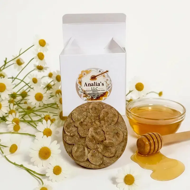 Analia's LLC Solid Shampoo – 90 g Chamomile Honey & Rice Bran Oil 100% Natural Gentle Cleansing for All Hair Types Free from Parabens Sulfates