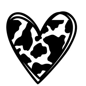 Cow Print Heart Decal