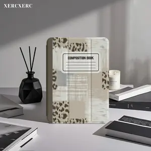 Leopard & Abstract Patchwork PU Flip + TPU Shockproof Anti - Fall iPad Case with Pen Slot, Trifold Stand, Auto Wake/Sleep
