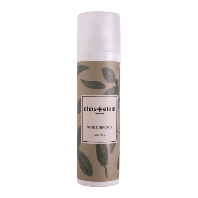 elvis-elvin Silky Lightweight Hand Cream - Sage & Sea Salt (Herbal Marine, Citrus Blend) Aroma, 75ml Hyaluronic Acid-Infused Formula with Alpha-Isomethyl Ionone, Hydrate & Restore Skin, Lock Moisture, Control Oil, Prevent Peeling, 24-Month Shelf Life