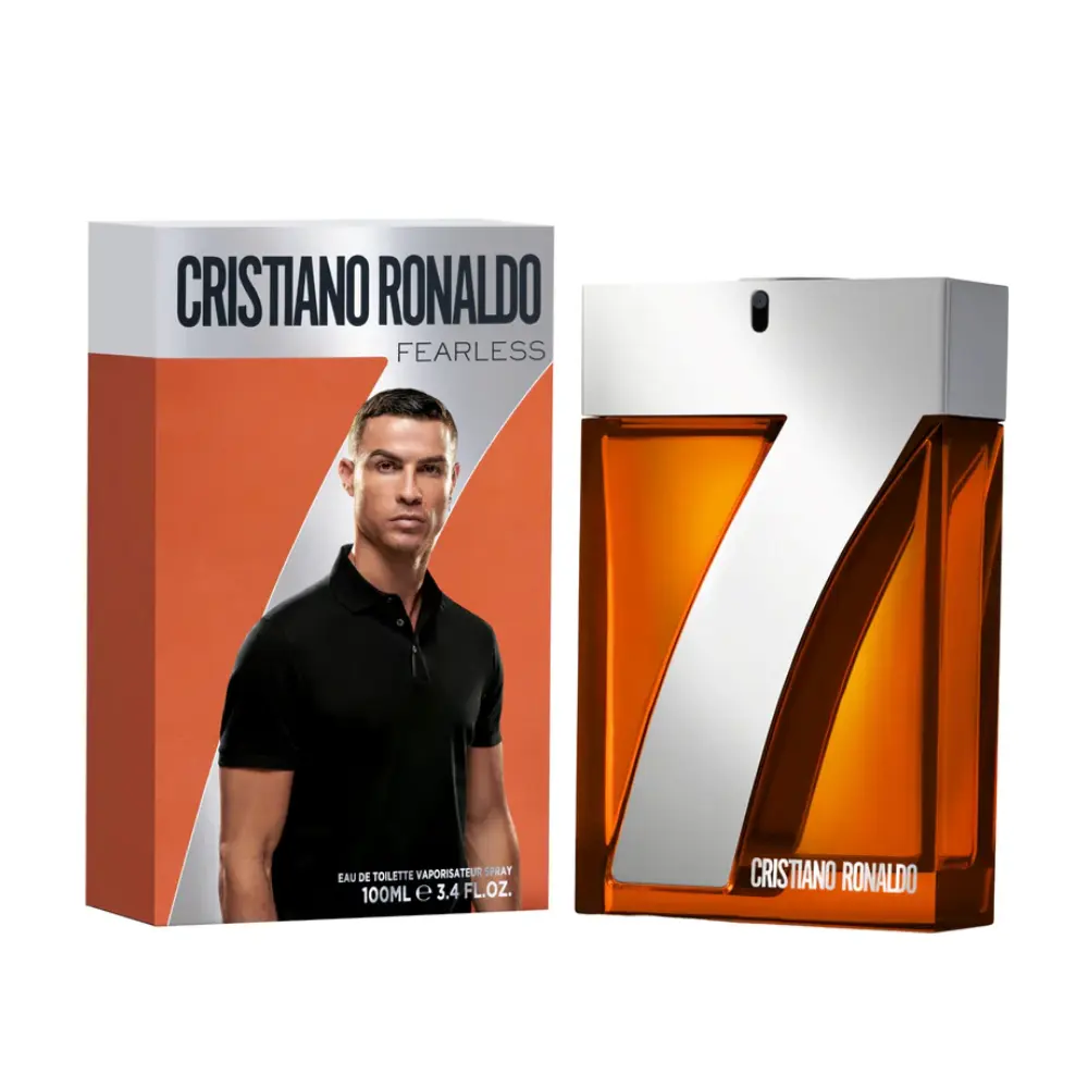 Cristiano Ronaldo CR7 Fearless Eau de Toilette 3.4 oz | Woody Spicy Men's Cologne with Grapefruit, Nutmeg, Vanilla & Tonka Bean | Long-Lasting Fragrance for Men
