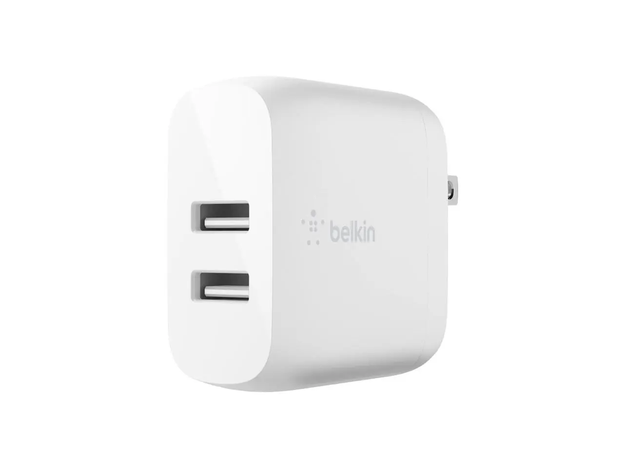 BELKIN WCD001dq1MWH White BOOST CHARGE Dual USB-A Wall Charger 24W + Lightning to USB-A Cable