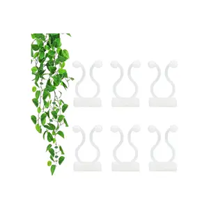 Plant Climbing Wall Fixture Clips,100Pcs Plant Fixer Self-Adhesive Hook,Garden Vegetable Plant Support Binding Clip Invisible Wall Vines,Fixture Wall Sticky Hook Fixing Clip Vines Holder (B-100 Pcs)