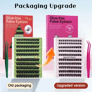 Upgraded C Curl Lashes Clusters (100PCS/120PCS) - Self-Adhesive DIY Eyelash Extensions Kit, Wispy Natural Volume Mixed Length 10-16mm, with Tweezers, Beginner-Friendly for Date Night Makeup
