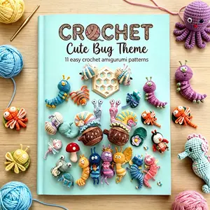 11 Cute Insect Amigurumi Crochet Patterns, Beginner-Friendly Step-By-Step Guide, Quick and Easy Crochet Tutorial, Perfect Gift for Crochet Lovers, Learning, Amigurumi Tutorials