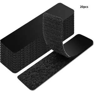 20 Sets Hook and Loop Tape Sticky Back, 1" x 4" Heavy Duty Double-Sided Self Adhesive Strips