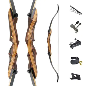 Deerseeker Archery 62" Takedown Recurve Bow Set with Right Hand & Left-Handed Riser Laminated Limbs 20-60 lbs for Adults & Youth, Archery Practice & Bow Hunting