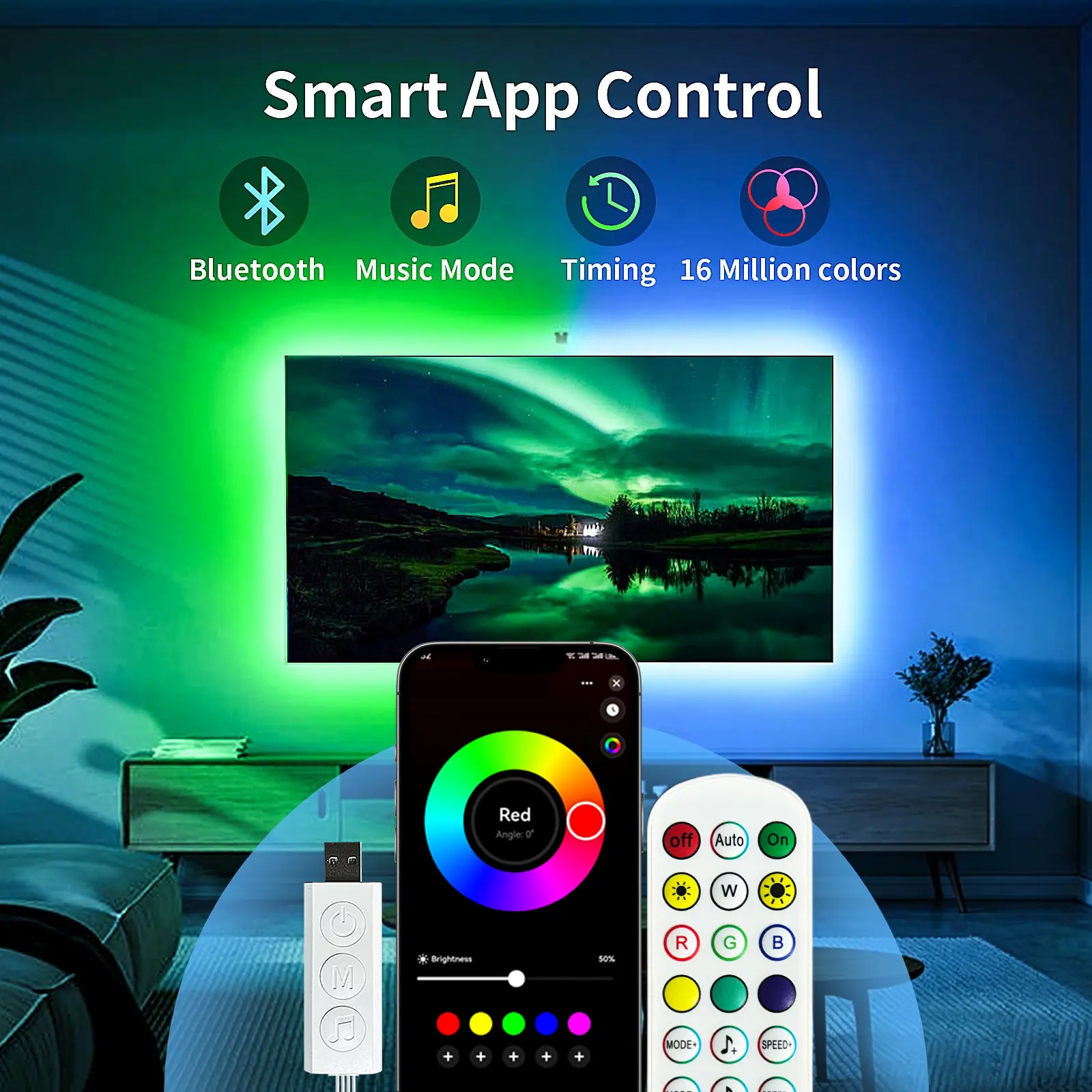 LED Lights for TV, 9.84FT-19.68FTLED Lights for 32-85 Inch TVs, RGB TV Backlight Behind, Music Sync Bluetooth APP and Remote Control  Strip Lights USB Powered for Gaming Bedroom Gaming, Home Decor  #summerwins  #DealsForYouDays