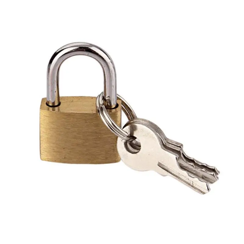 Contemporary Minimalist Door Lock, Small Padlock, Brass Thick Padlock with 3 Keys, Thickened Anti-theft Lock for Home and Garden, Multifunctional Exqu