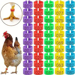 50pcs Plastic Poultry Leg Bands for Chickens Ducks Geese, 0.63in & 0.787in Size, Reusable Numbered Identification Rings for Farm Management Supplies