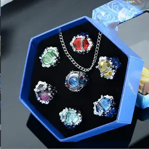 Katekyo Hitman Reborn! Future Arc Third Generation Panniglione Ring Set, Toy Necklace, REBORN! Anime Merchandise