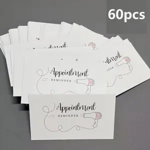 Hair Salon Appointment Card, Card Design, Horizontal Cards, 60pcs/pack Funny Hair Salon Appointment Card, Customer Reminder Card, Beauty Shop, Hairdressing, Barber