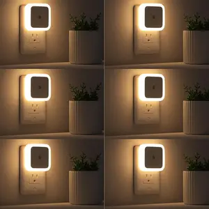 LED Night Light Lamp 6-Pack with Smart Sensor Dusk to Dawn Daylight Warm White 0.5W Plug-in Night Lights for Bedrooms & Bathrooms