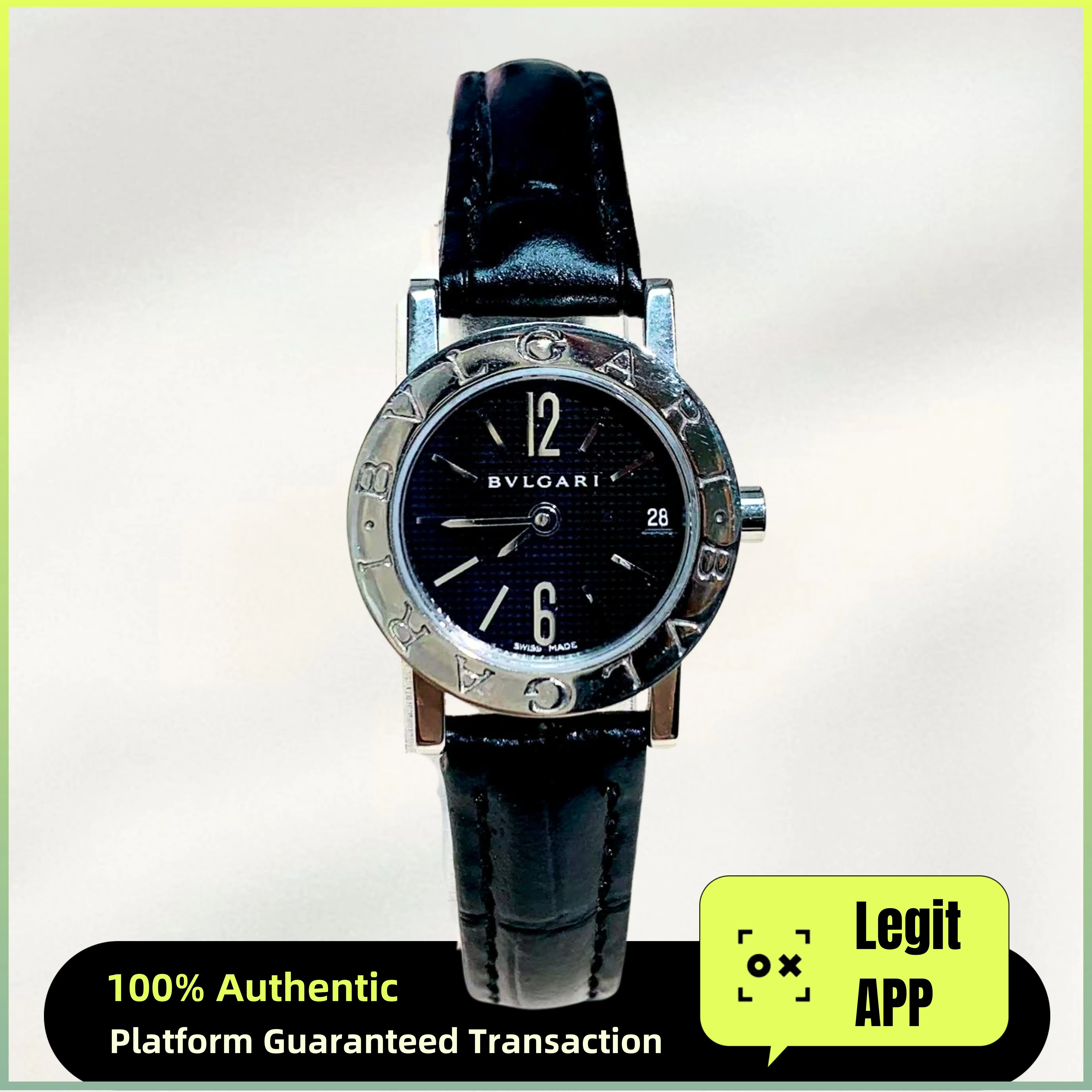 BVLGARI 23mm Stainless Steel Quartz Watch with Black Dial 13518010