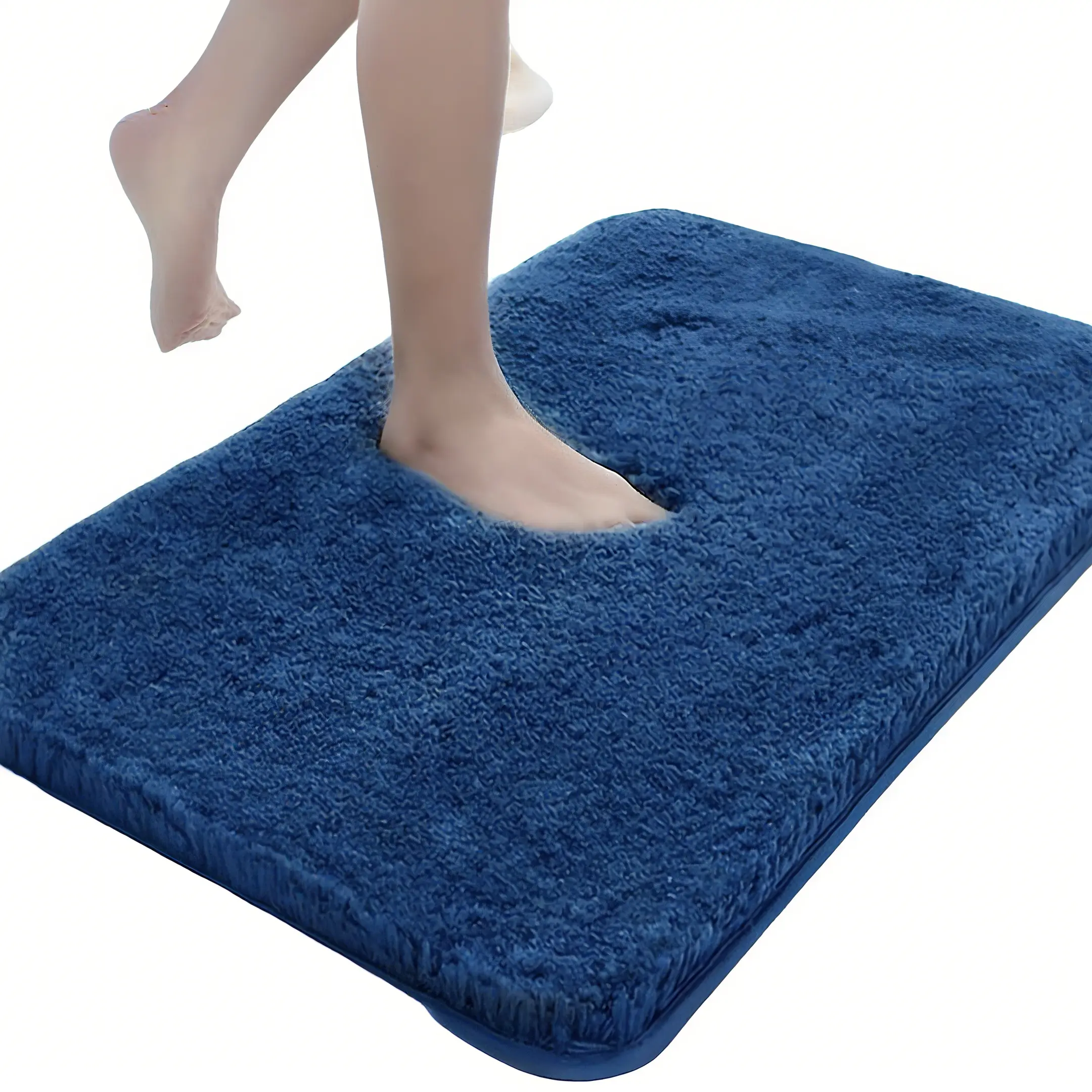 1pc Bathroom Rugs Bath Mats for Bathroom Non Slip Ultra Soft Absorbant Bath Mats Microfiber Fluffy Thick Bathroom Rugs Machine Washable, Water Absorbent Mat, Navy Blue, 16x24inch, Bathroom Floor Mat