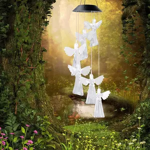 Solar Hanging Wind Chime LED Lights - IP65 Waterproof, Color-Changing Solar Outdoor Lights, No-Wiring Auto Dusk-On Garden Decor for Backyard, Patio (1 Pack), Outdoor Decor