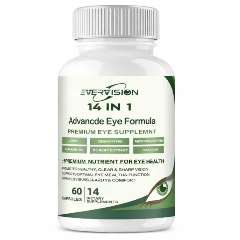 EVERVISION 14 in 1 Advanced Eye Formula, Eye Supplement with Lutein, Zeaxanthin, Astaxanthin, Bilberry Extract & Zinc, Eye Vitamin and Mineral Supplement for Adults & Seniors, 60 Capsules
