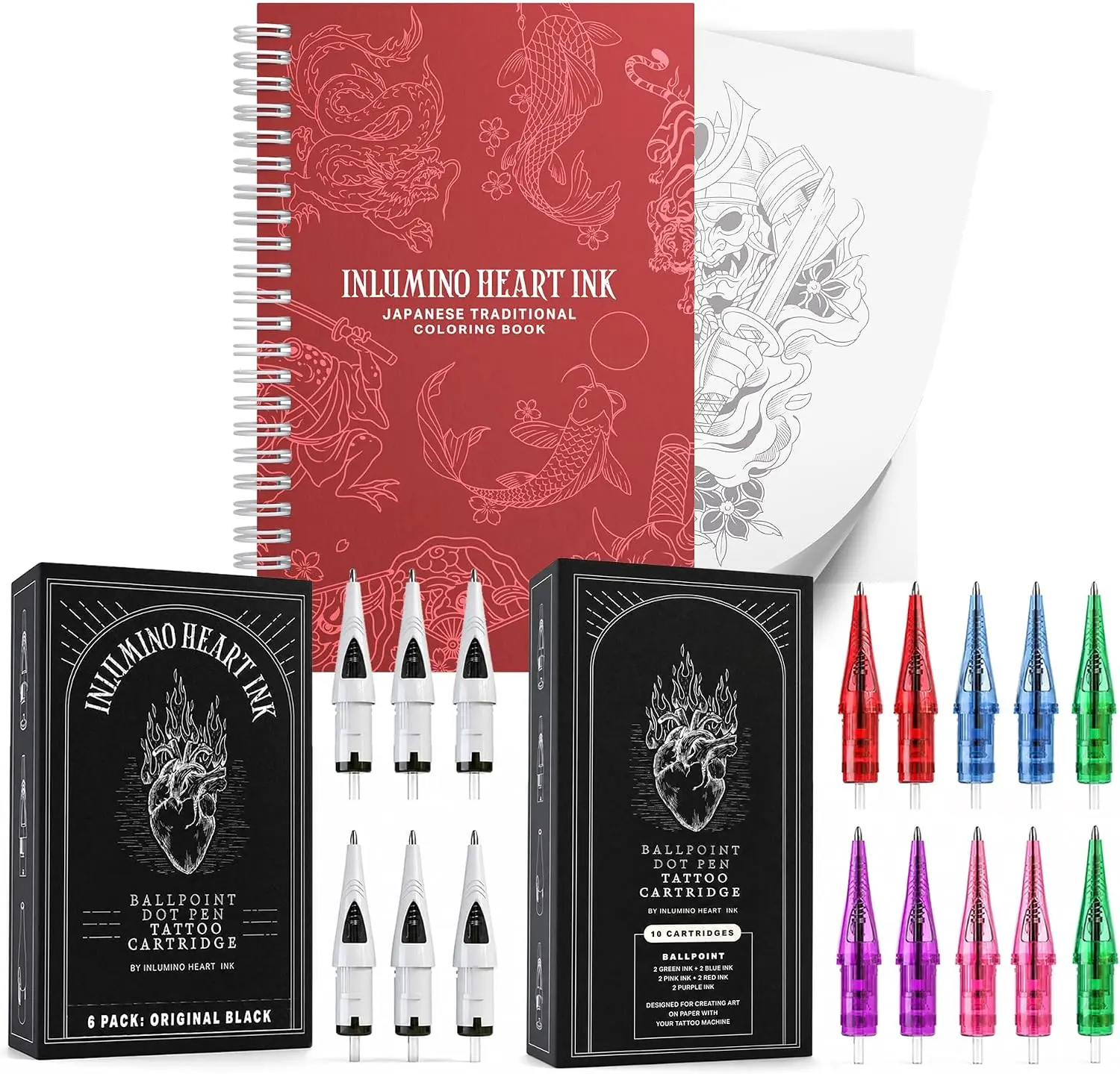 The Japanese Coloring Book & Ink Set